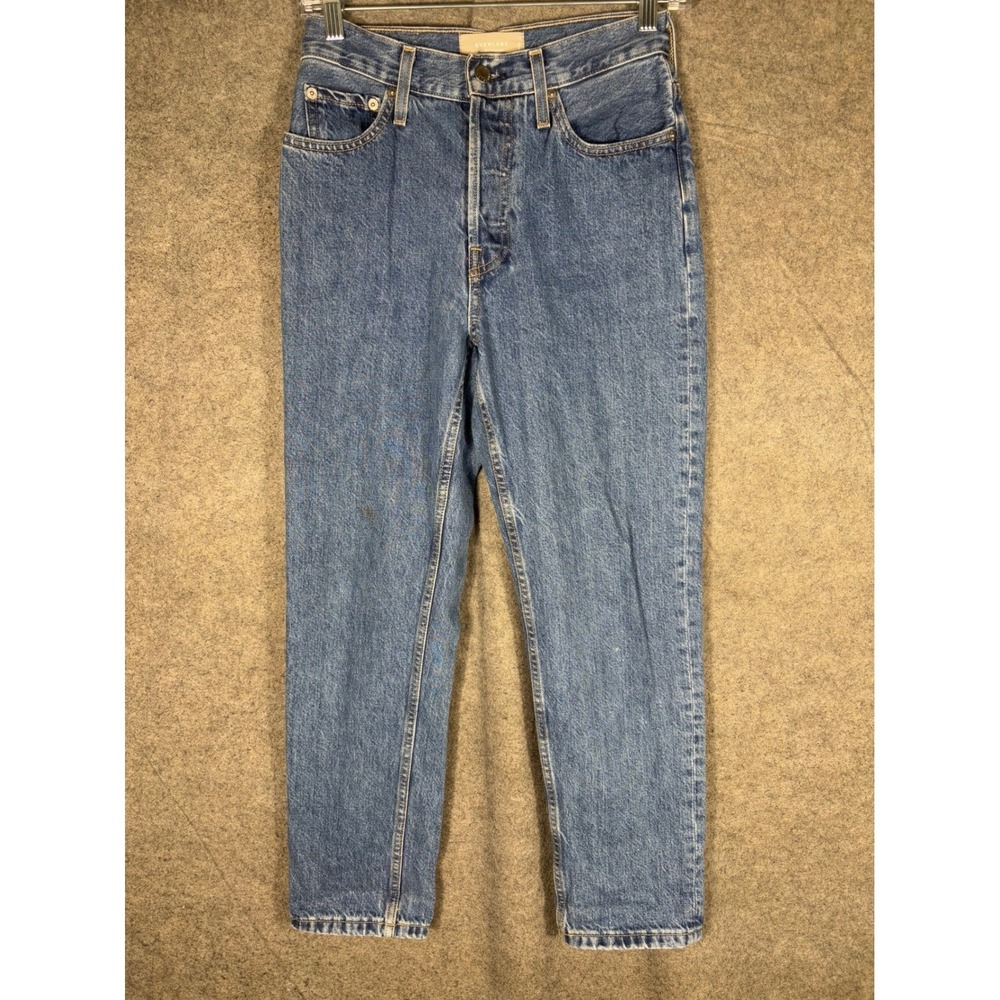 Everlane The 90s Cheeky Jean Northridge Blue Organic Cotton Button Fly 25 Ankle